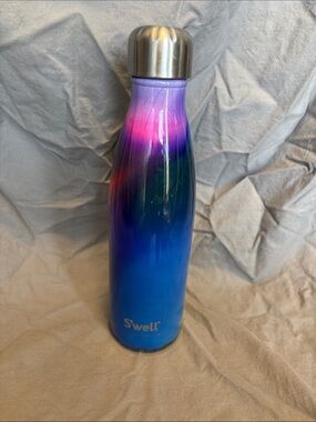 S'well 17 oz  Gradient Blue-Purple Stainless Steel Bottle with Pink Accent